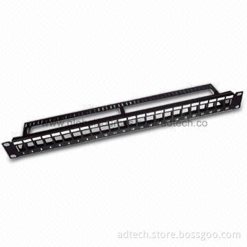 24-port UTP Blank Patch Panel, Made of Metal Material